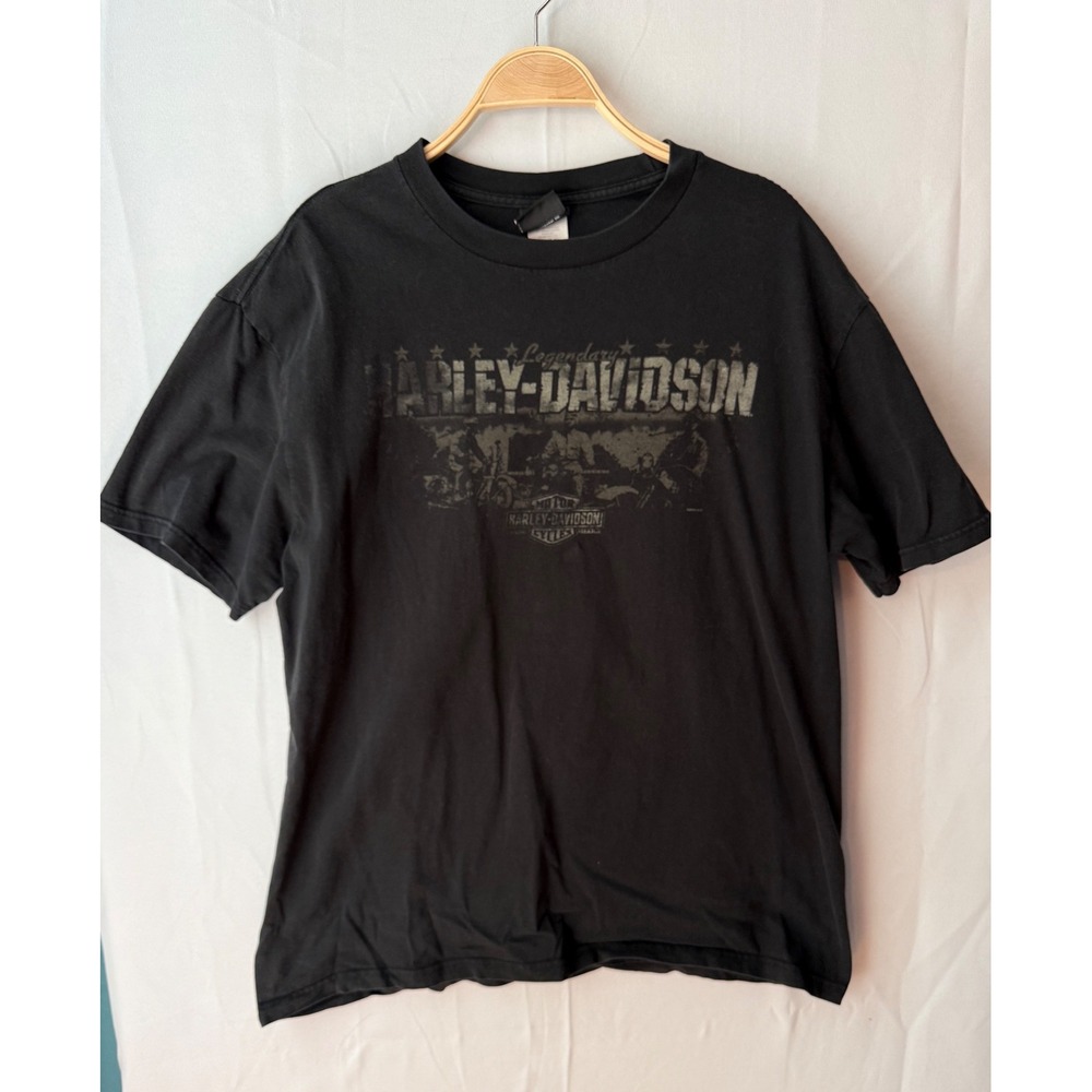 Harley-Davidson T-Shirt Men XL Black Good San Diego California Graphic 2009 Flag
